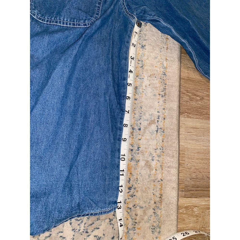 Route 66 Blue Jean Long Sleeve Shirt 100% Cotton Size Large - Picture 5 of 7